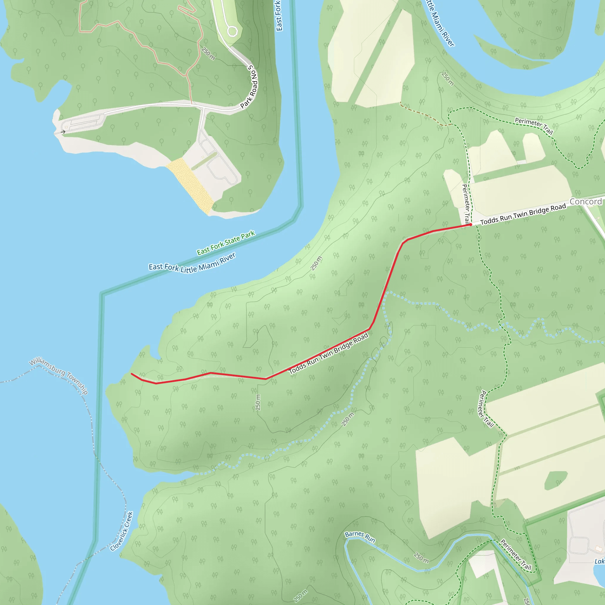 Todds Run Twin Bridge Road mobile static map