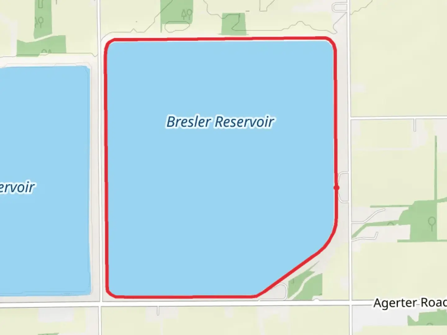 An image depicting the trail Bresler Reservoir Loop and its surrounding area.