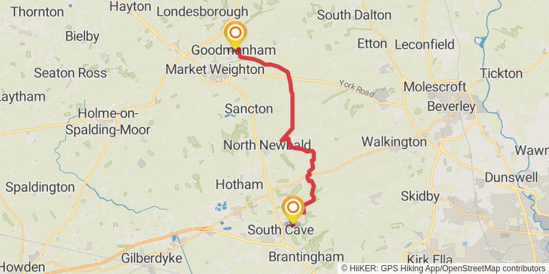 Yorkshire Wolds Way stage 2 Map