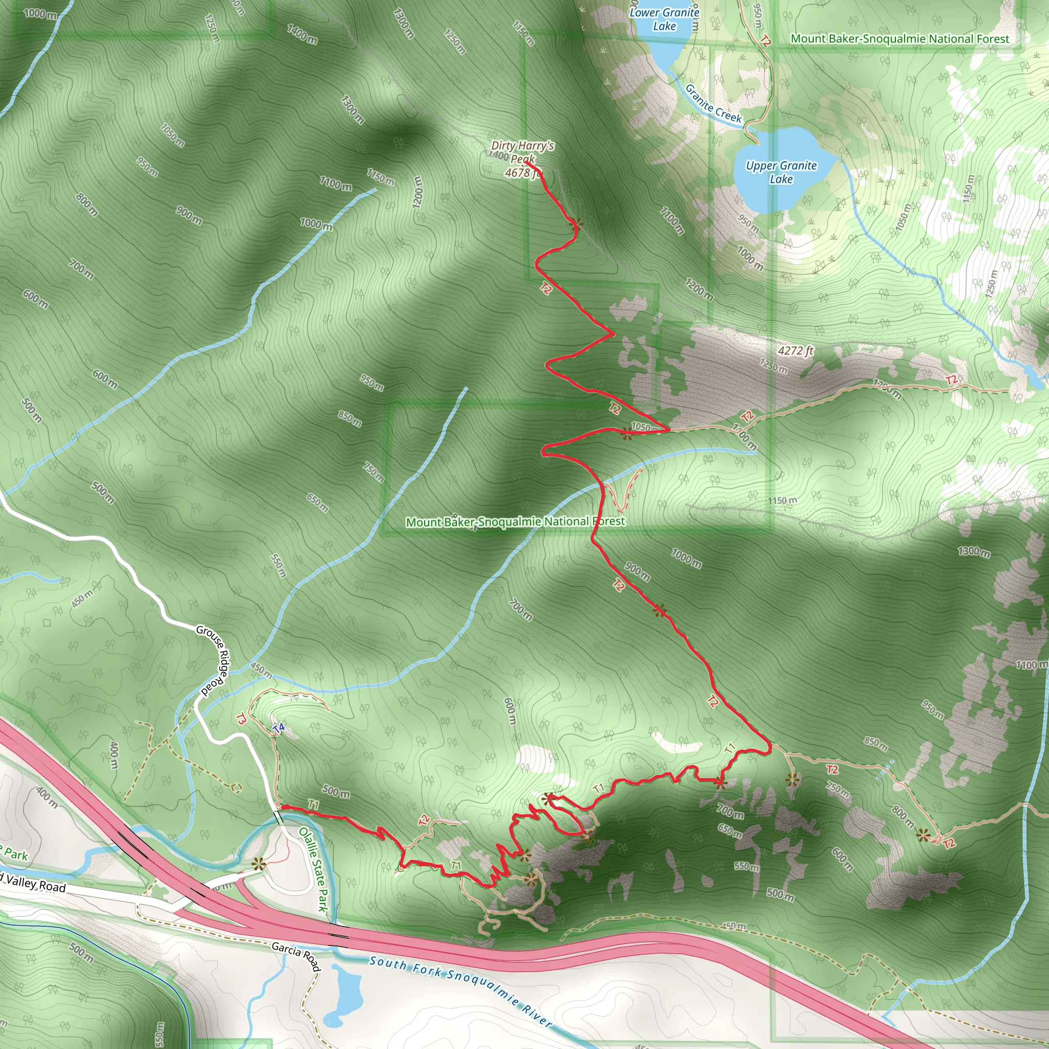 Dirty Harry's Peak Trail mobile static map