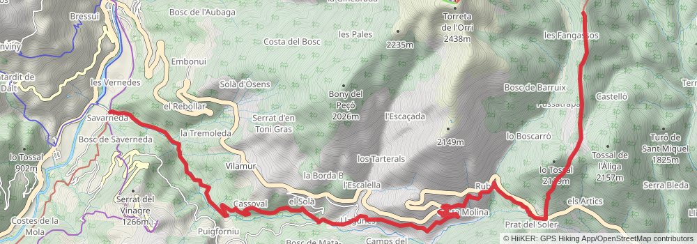 GR 3 Central Path of Catalonia stage 14 Map