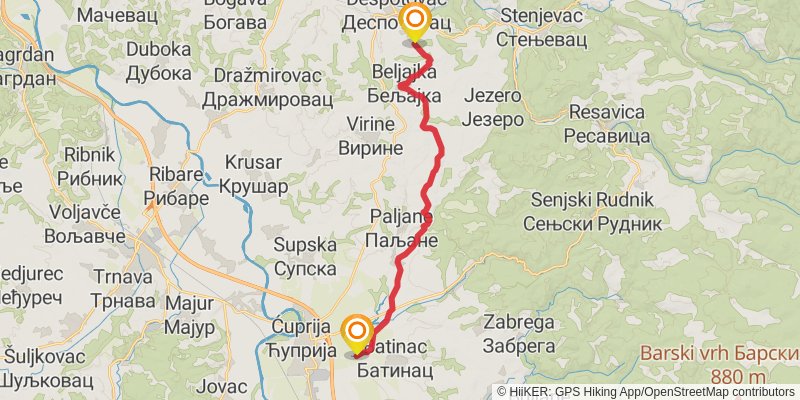 Sultans Trail stage 58 Map