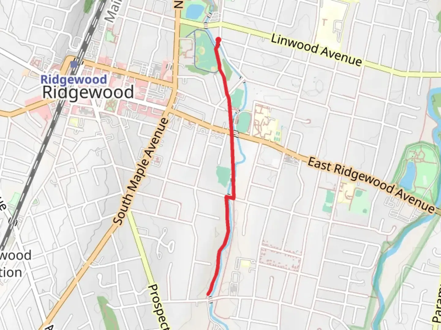An image depicting the trail Northern Parkway to Hohokus Brook and its surrounding area.