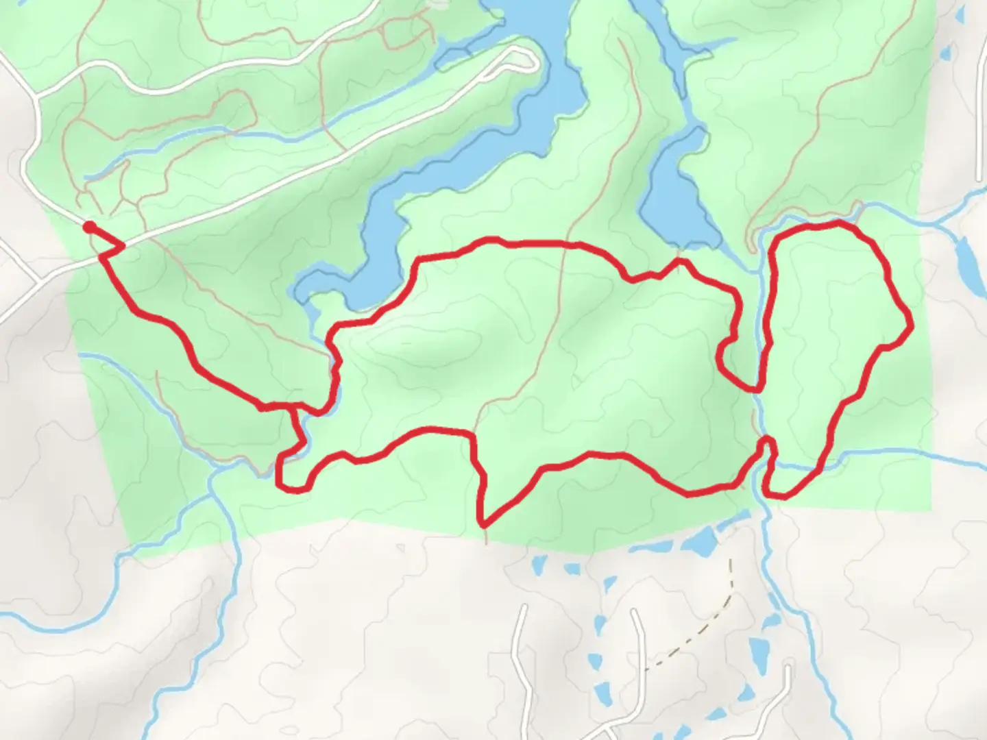 An image depicting the trail Cliatt Creek Nature Trail and Rock Dam Loop Trail and its surrounding area.