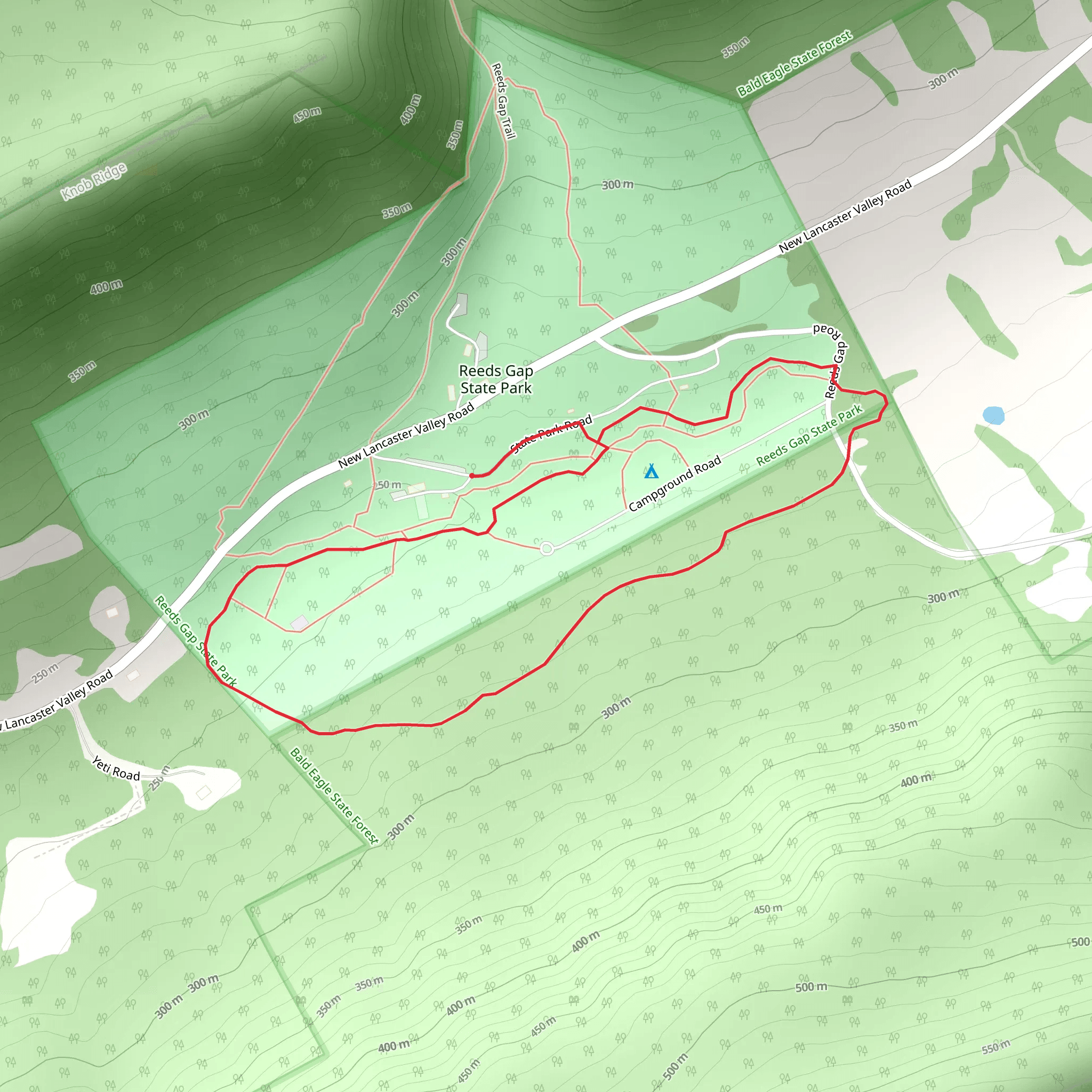 Reeds Gap State Park Trail mobile static map