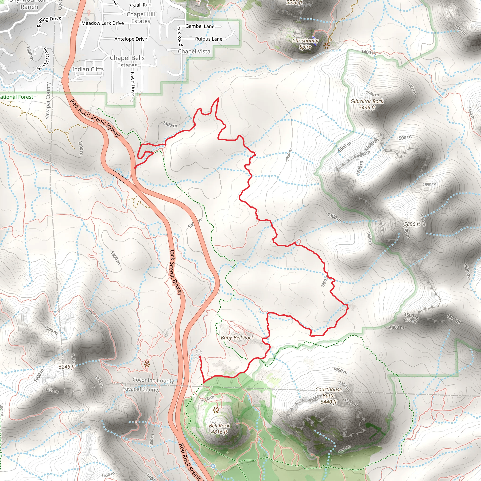 Llama and Little Horse Horseshoe Trail mobile static map