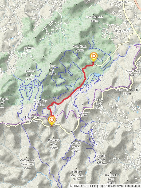 Bent Creek Gap Road mobile static map