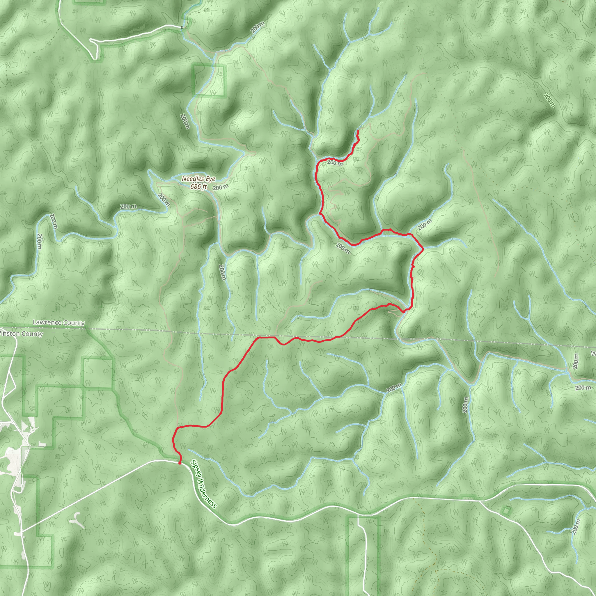 Randolph Wild Hiking Trail and East Bee Branch Canyon Trail mobile static map