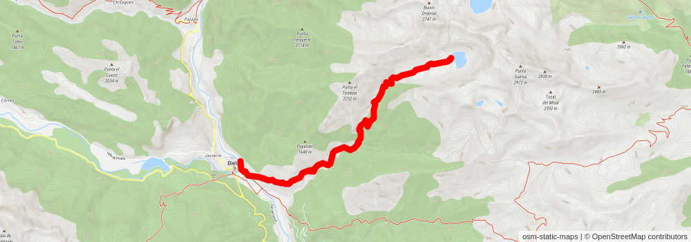 Bielsa - Ibón del Cau PR HU 136 stage 2 Map