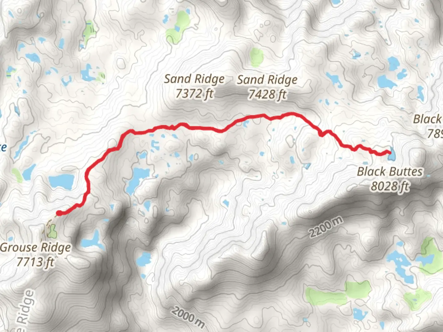 An image depicting the trail Glacier Lake via Grouse Ridge Trail and its surrounding area.