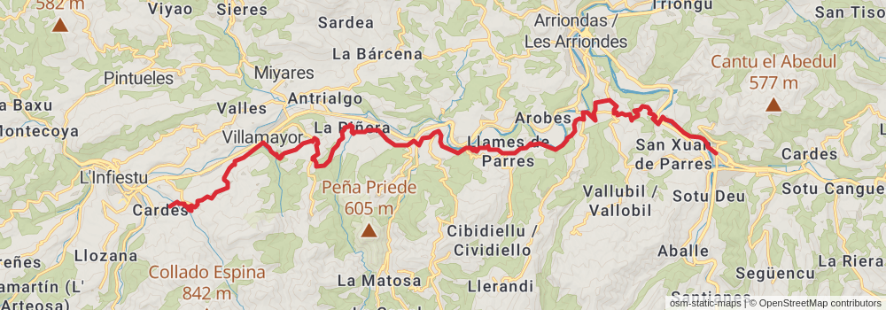 GR 109 Interior Asturias stage 6 Map