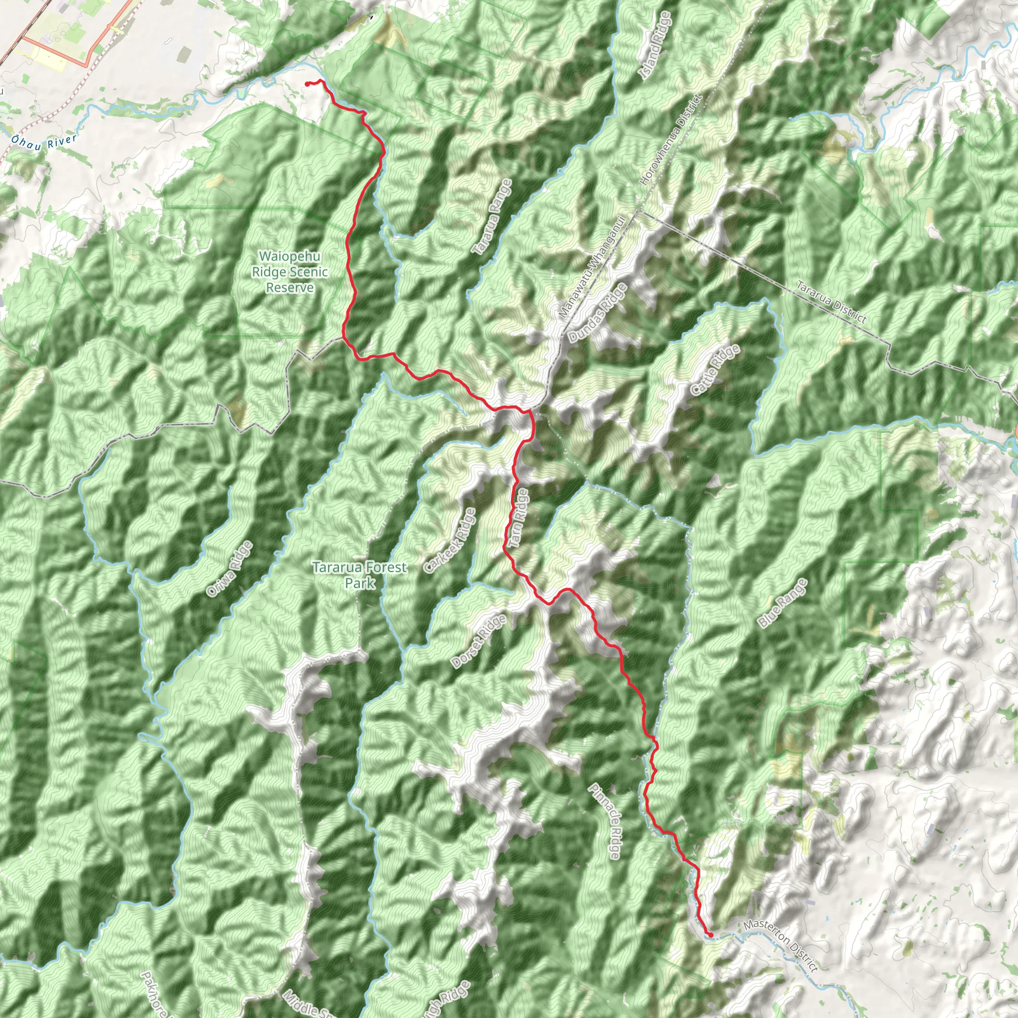 Tararua Northern Crossing mobile static map