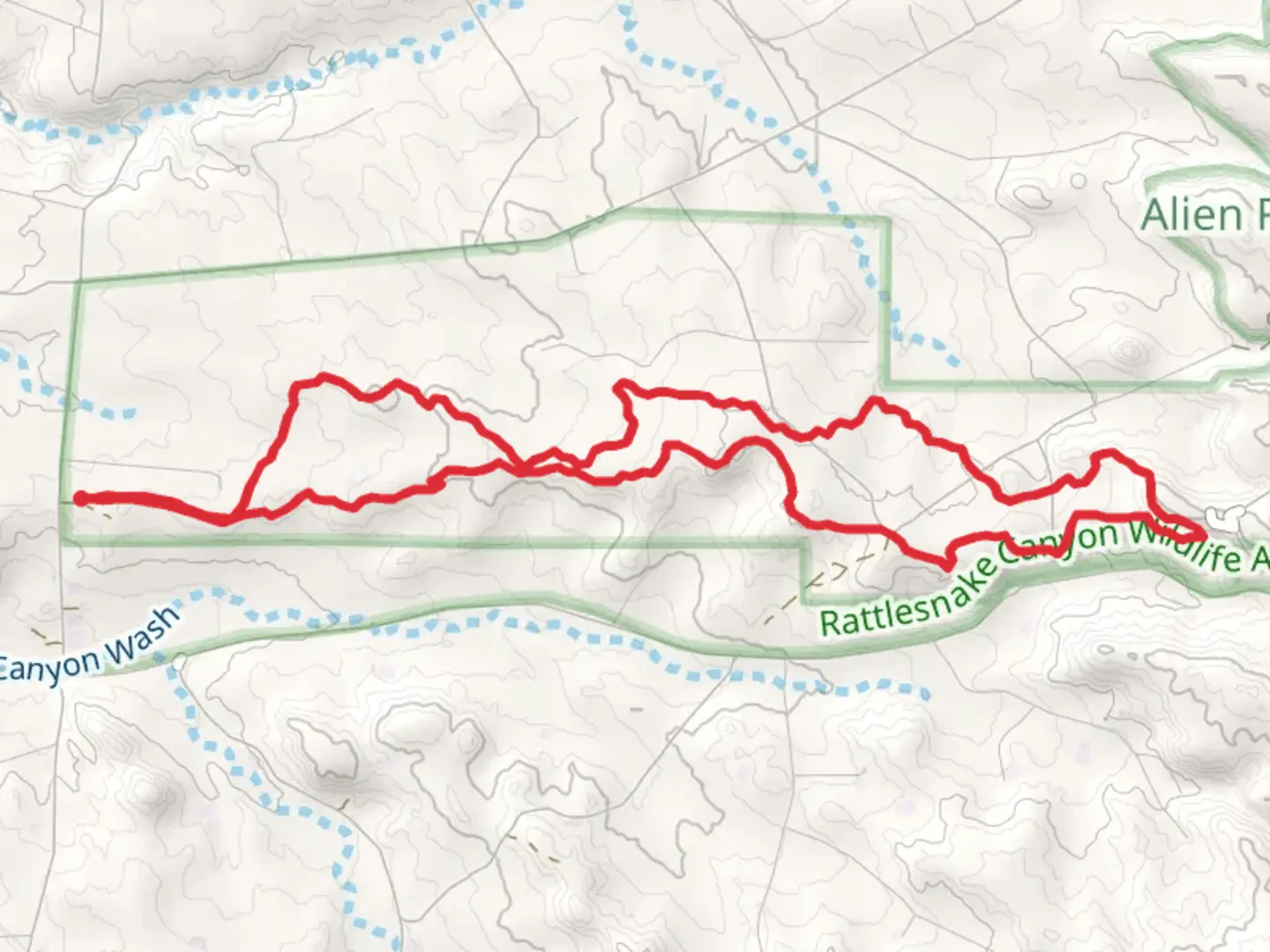 An image depicting the trail Alien Run Loop and its surrounding area.