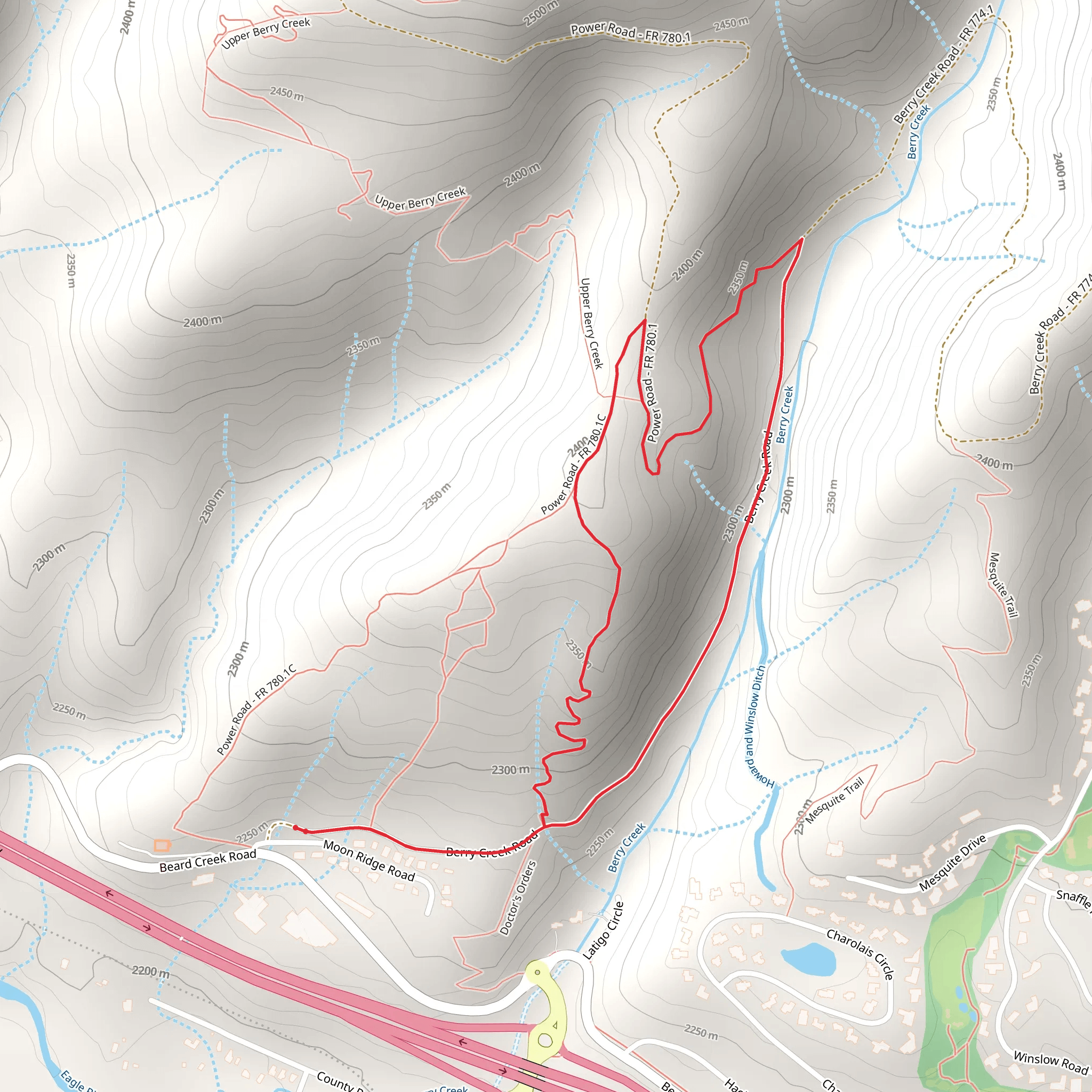 Loop beside Berry Creek mobile static map