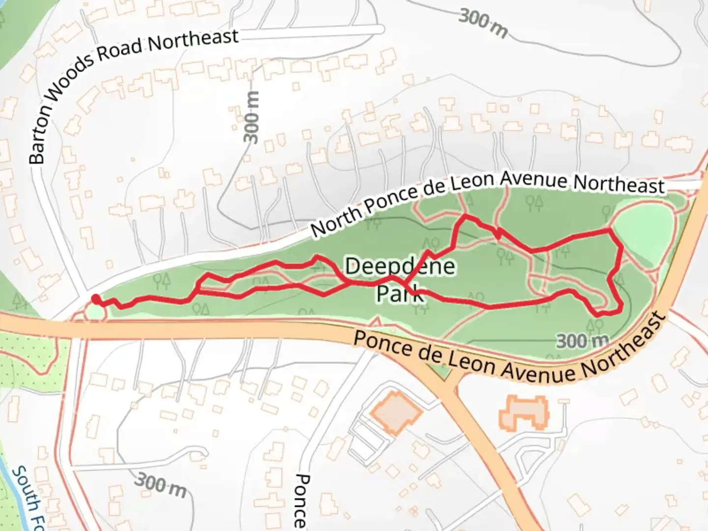 An image depicting the trail Deepdene Park Loop and its surrounding area.
