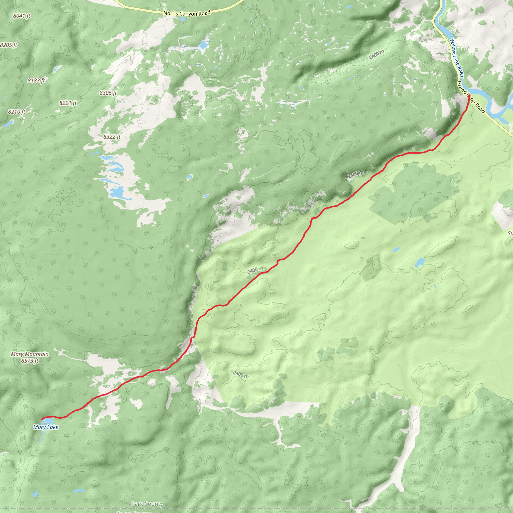 Mary Lake via Mary Mountain - Nez Perce mobile static map