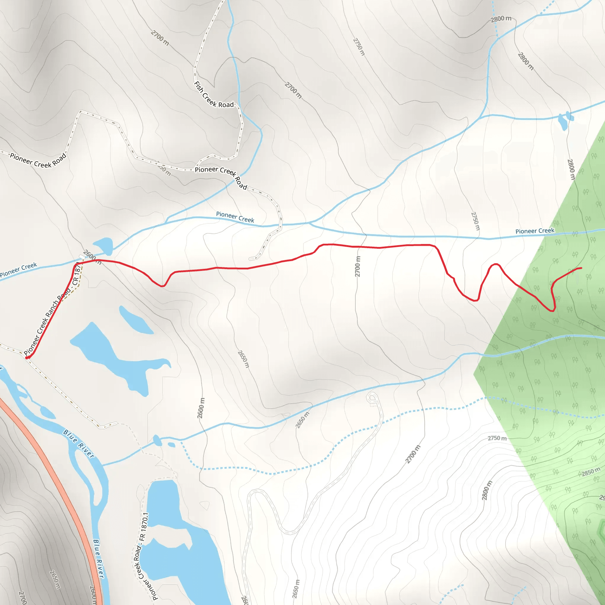 East Pioneer Creek Trail mobile static map