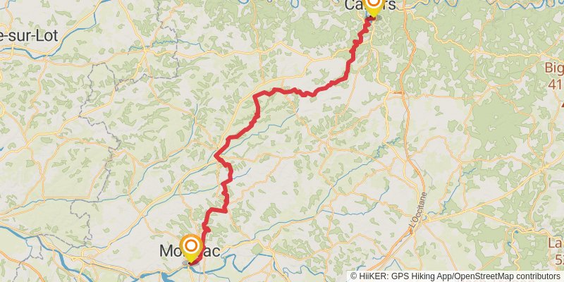 Camino Geneva-Saint Jean Pied du Port stage 8 Map