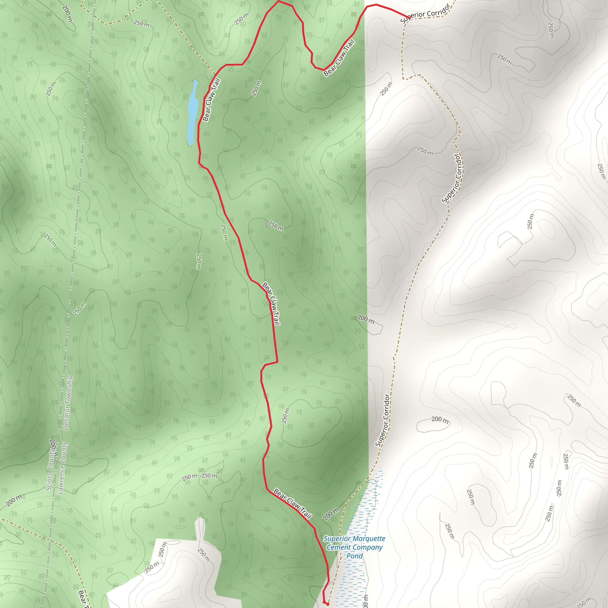 Bear Claw Top Trail mobile static map