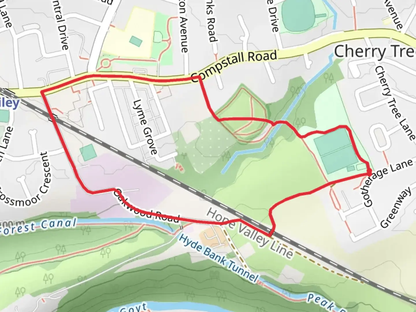 An image depicting the trail Romiley Circular Walk and its surrounding area.