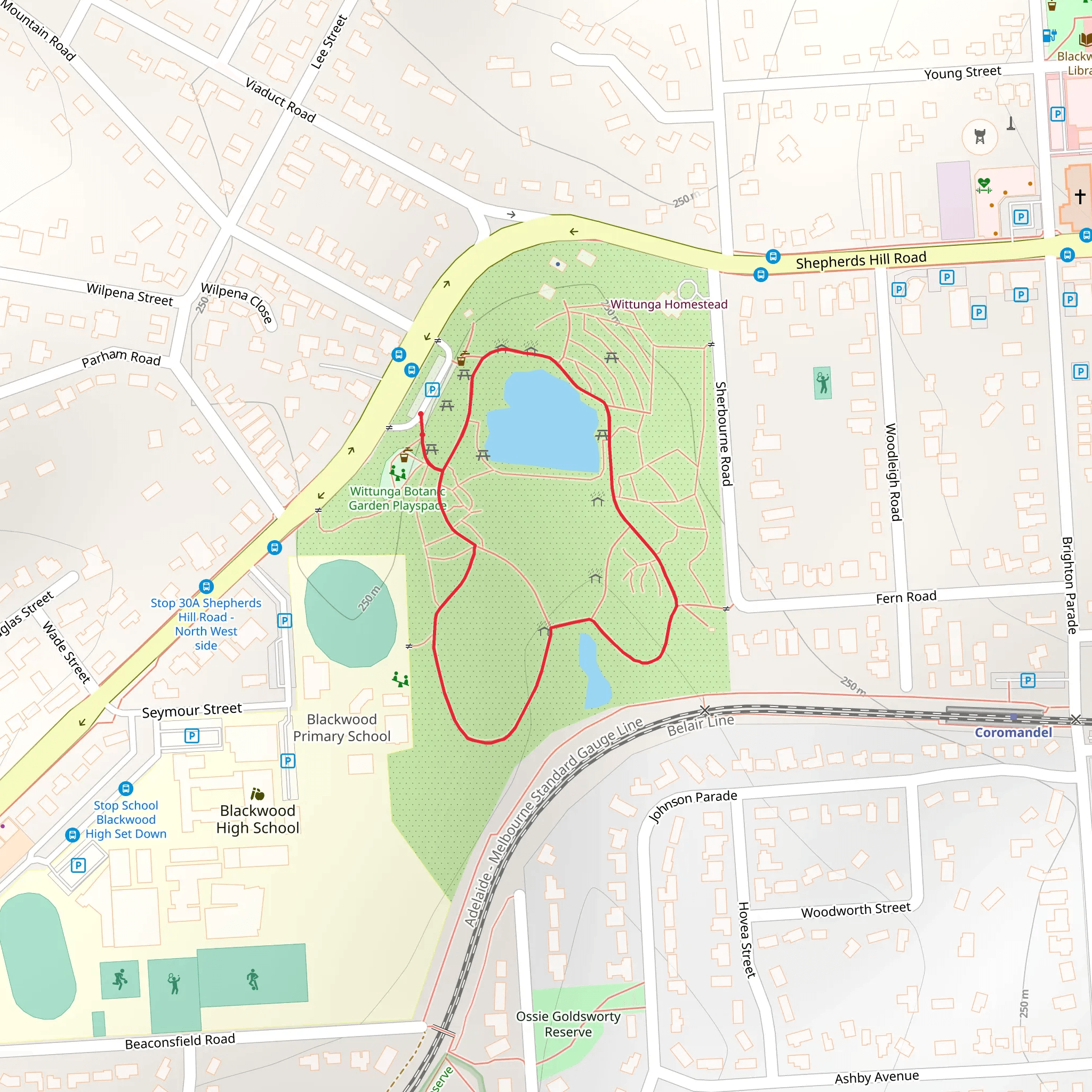 Wittunga Naming Walk mobile static map