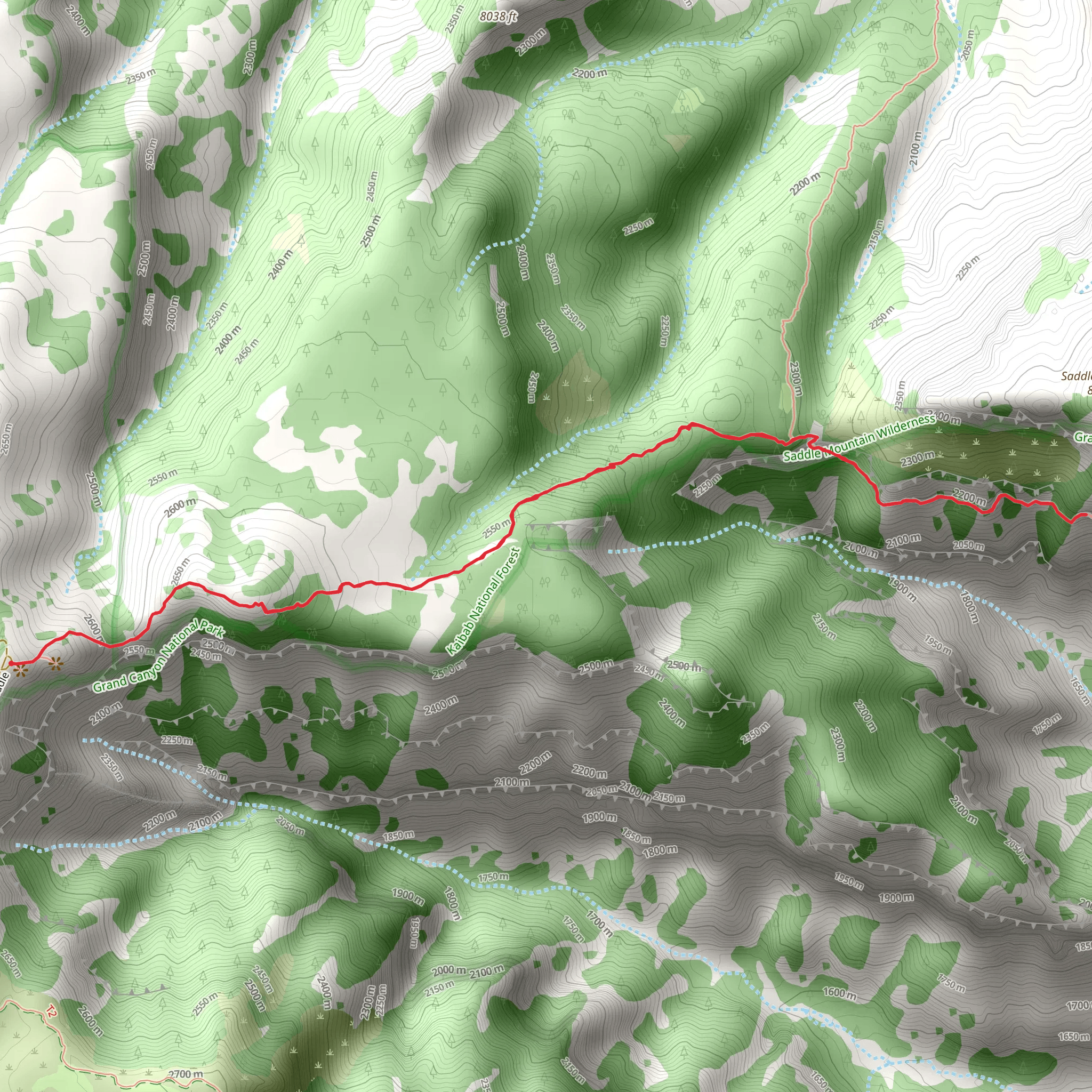 Saddle Mountain Trail mobile static map