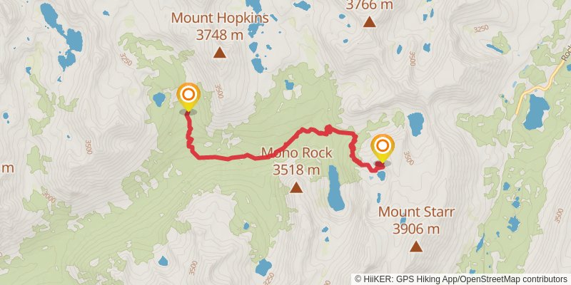 Lower Hopkins Lake via Mono Creek Trail stage 2 Map