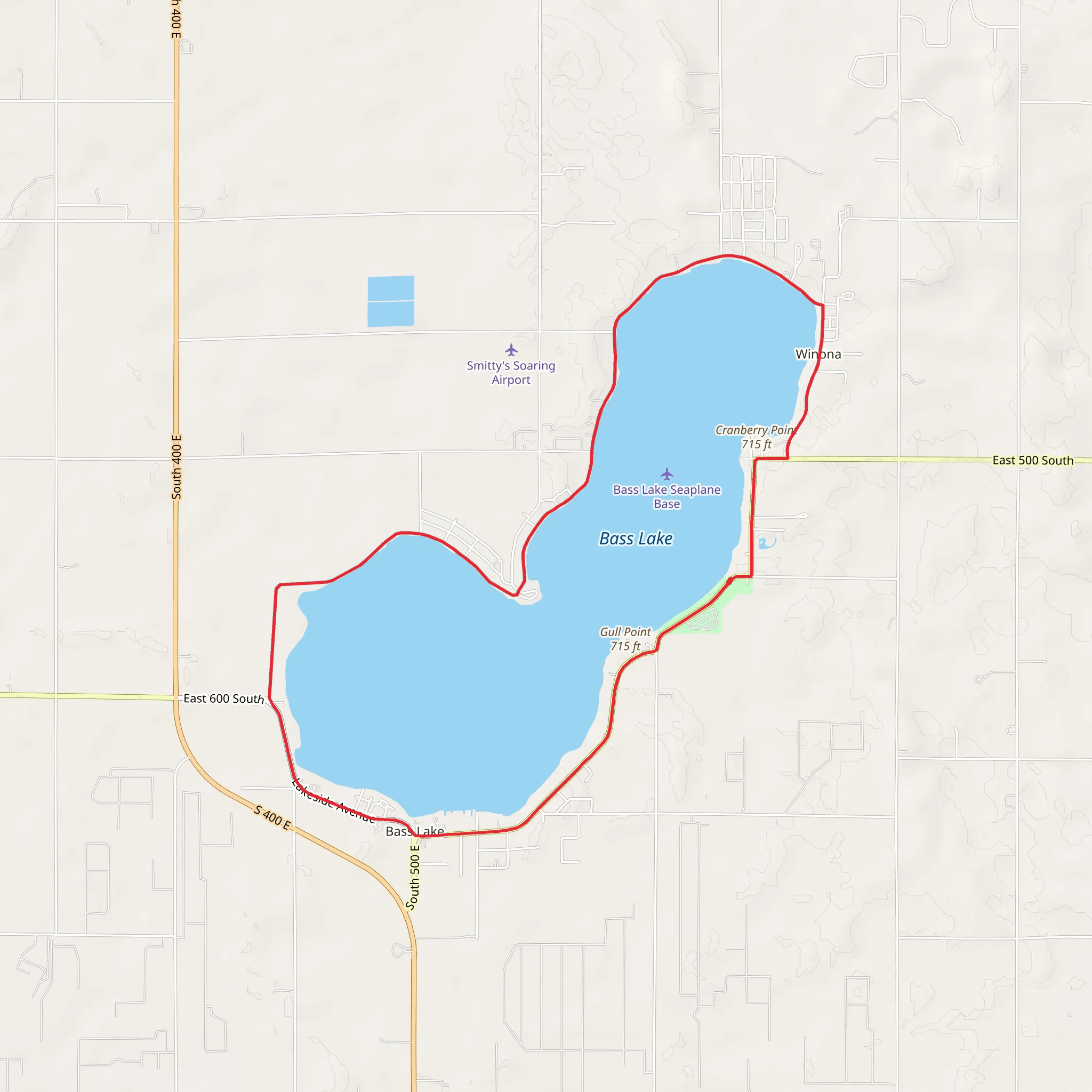 Bass Lake Loop mobile static map