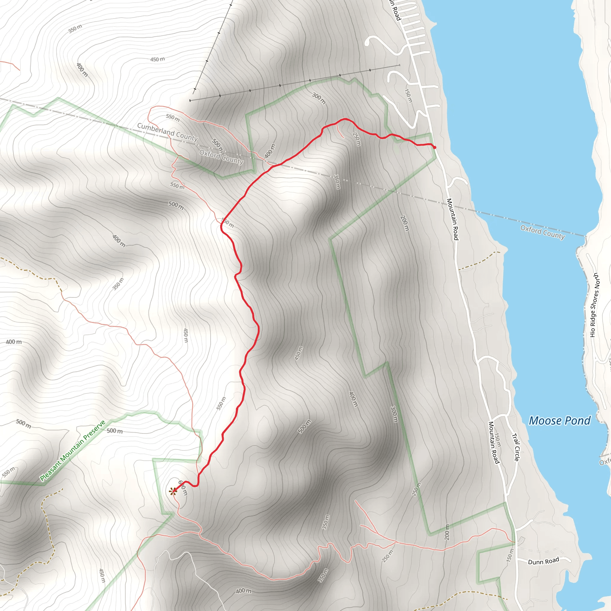 Pleasant Mountain Trail mobile static map