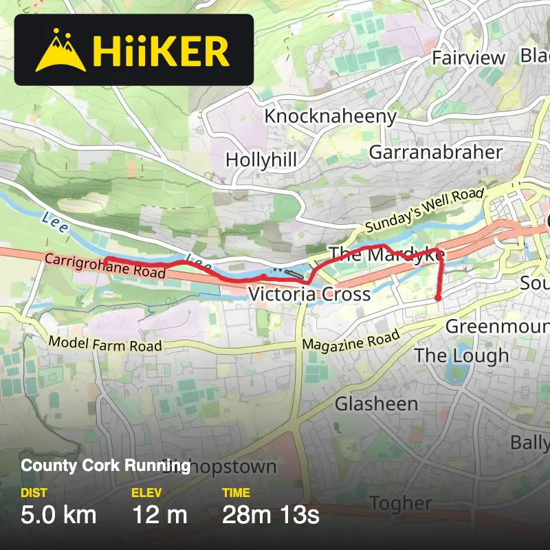 A map preview of the recording 5k Lee Fields.