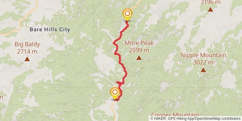 American Discovery Trail South Route - Colorado stage 18 Map
