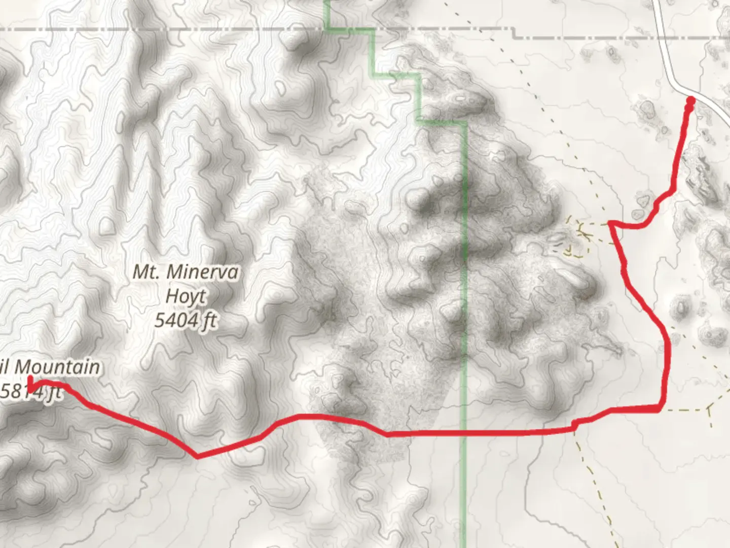 An image depicting the trail Quail Mountain from Park Boulevard and its surrounding area.