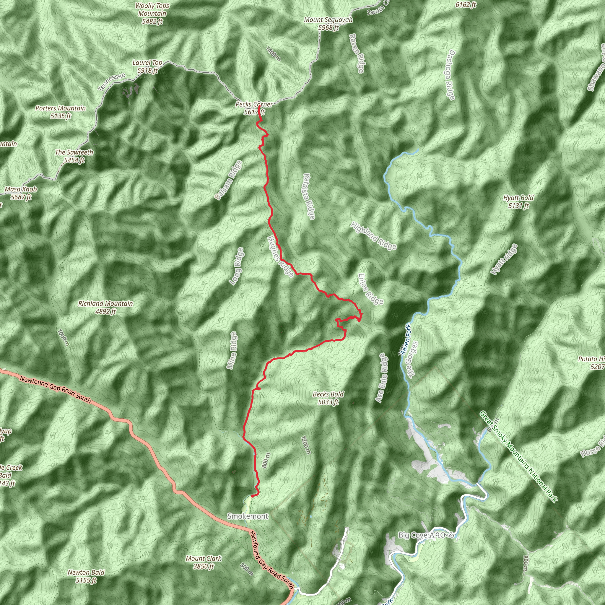 Hughes Ridge via Benton Mackaye Trail mobile static map
