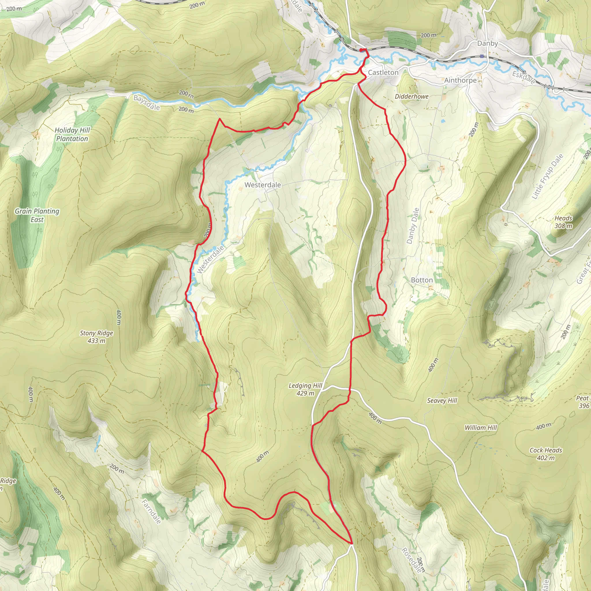 Danby Dale - Blakey and Westerdale Walk mobile static map