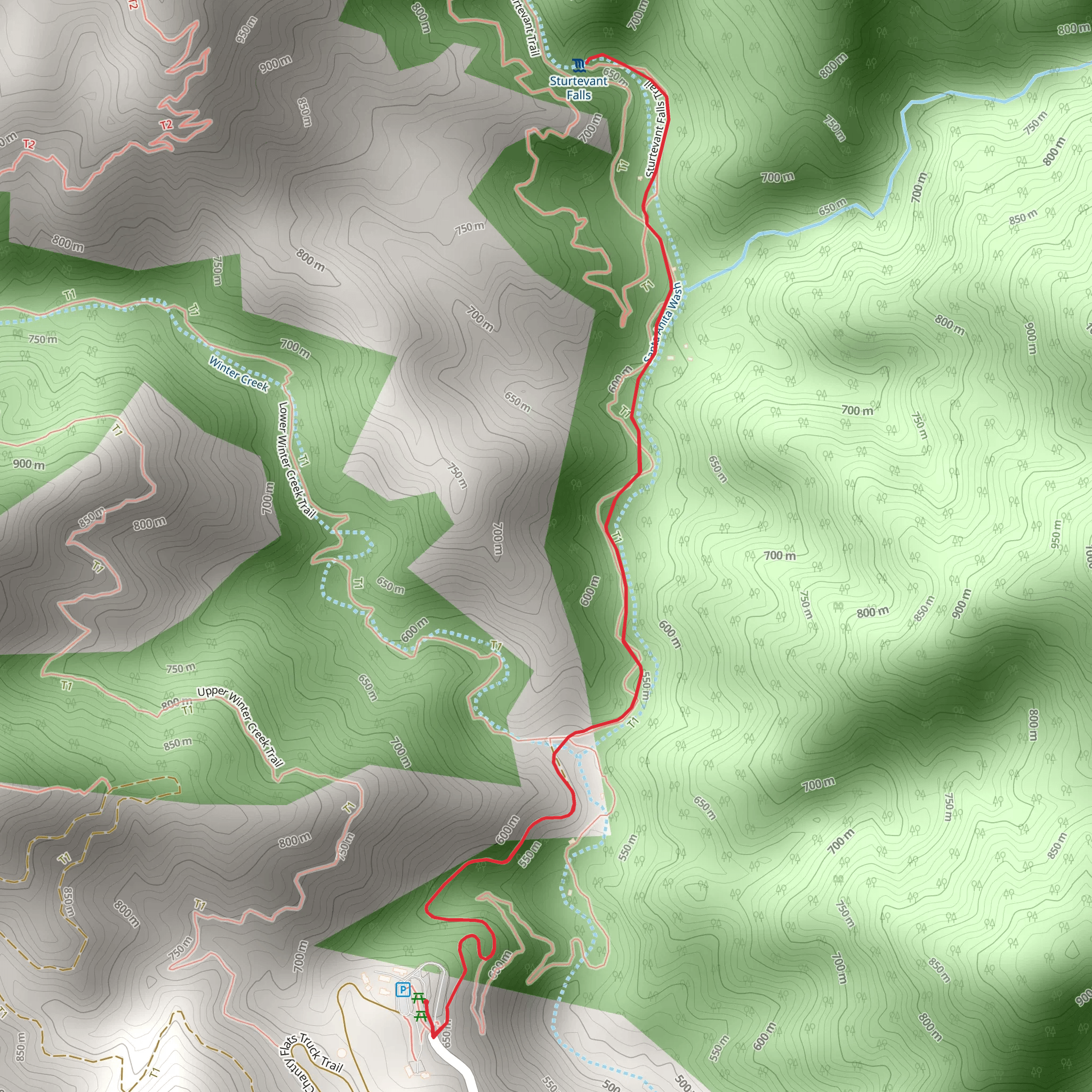 Sturtevant Falls Trail mobile static map