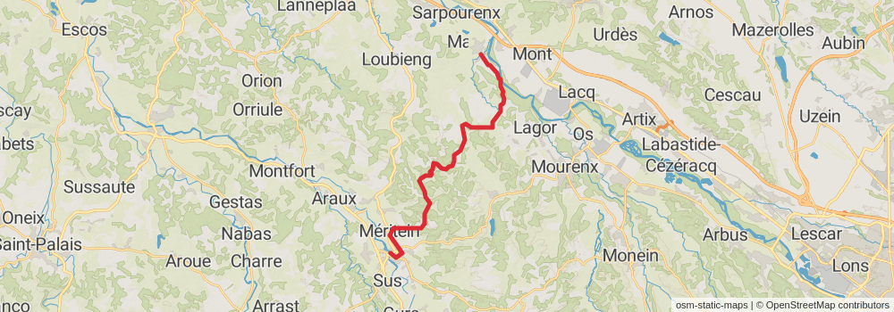 Camino Strasbourg-Saint Jean Pied de Port via Le Puy stage 80 Map