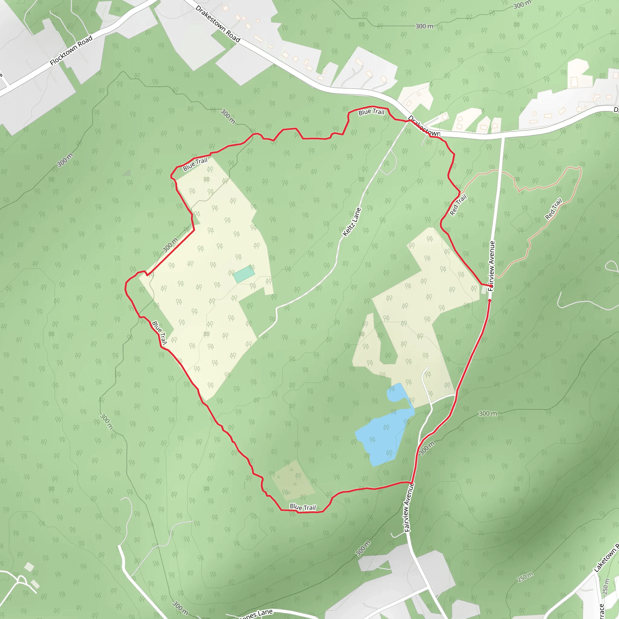 Red and Blue Loop Trail mobile static map