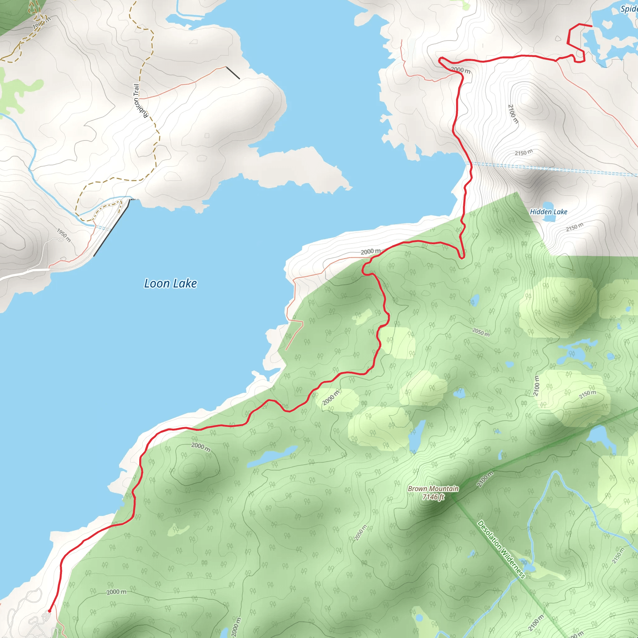Spider Lake via Rubicon Trail mobile static map