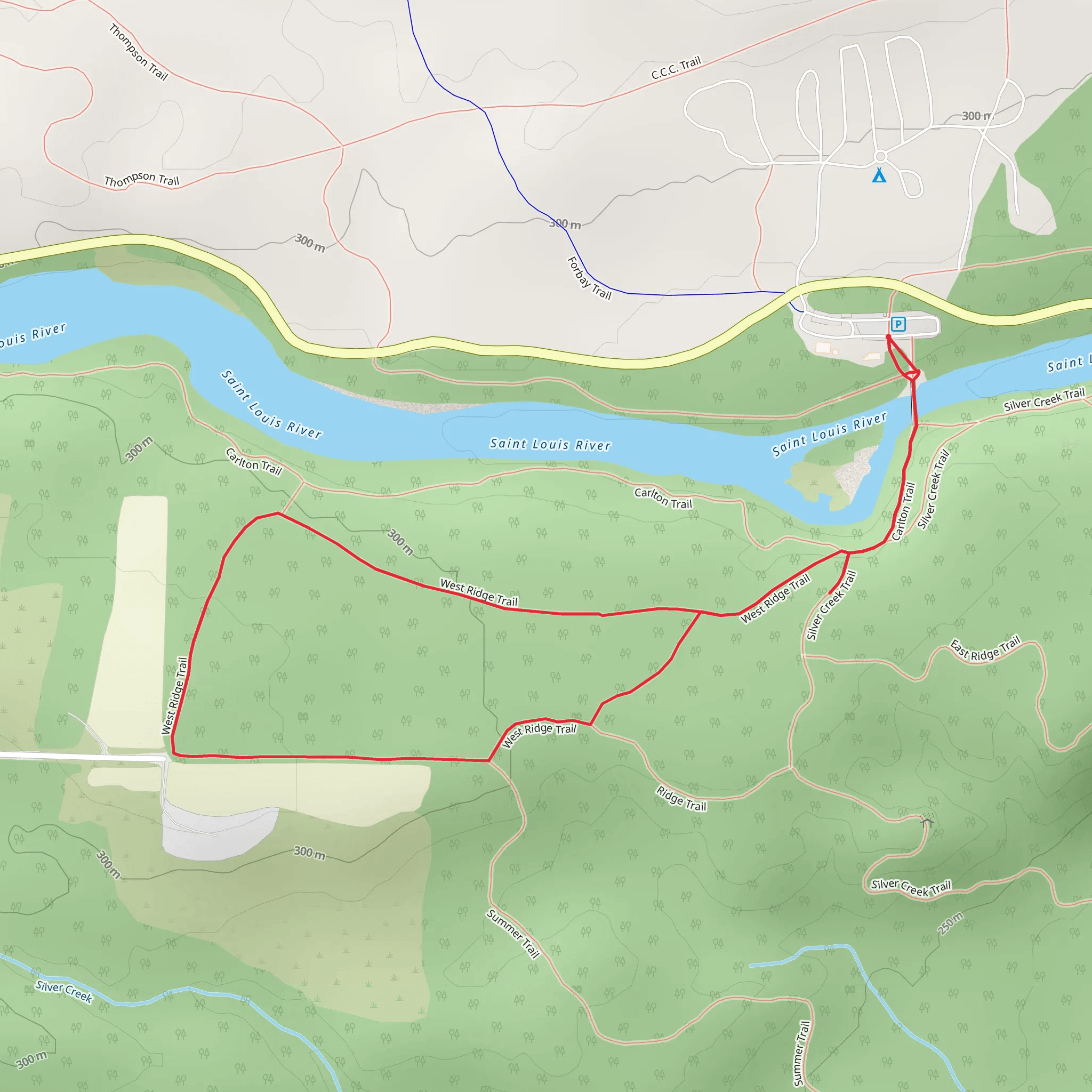 West Ridge Loop Trail mobile static map