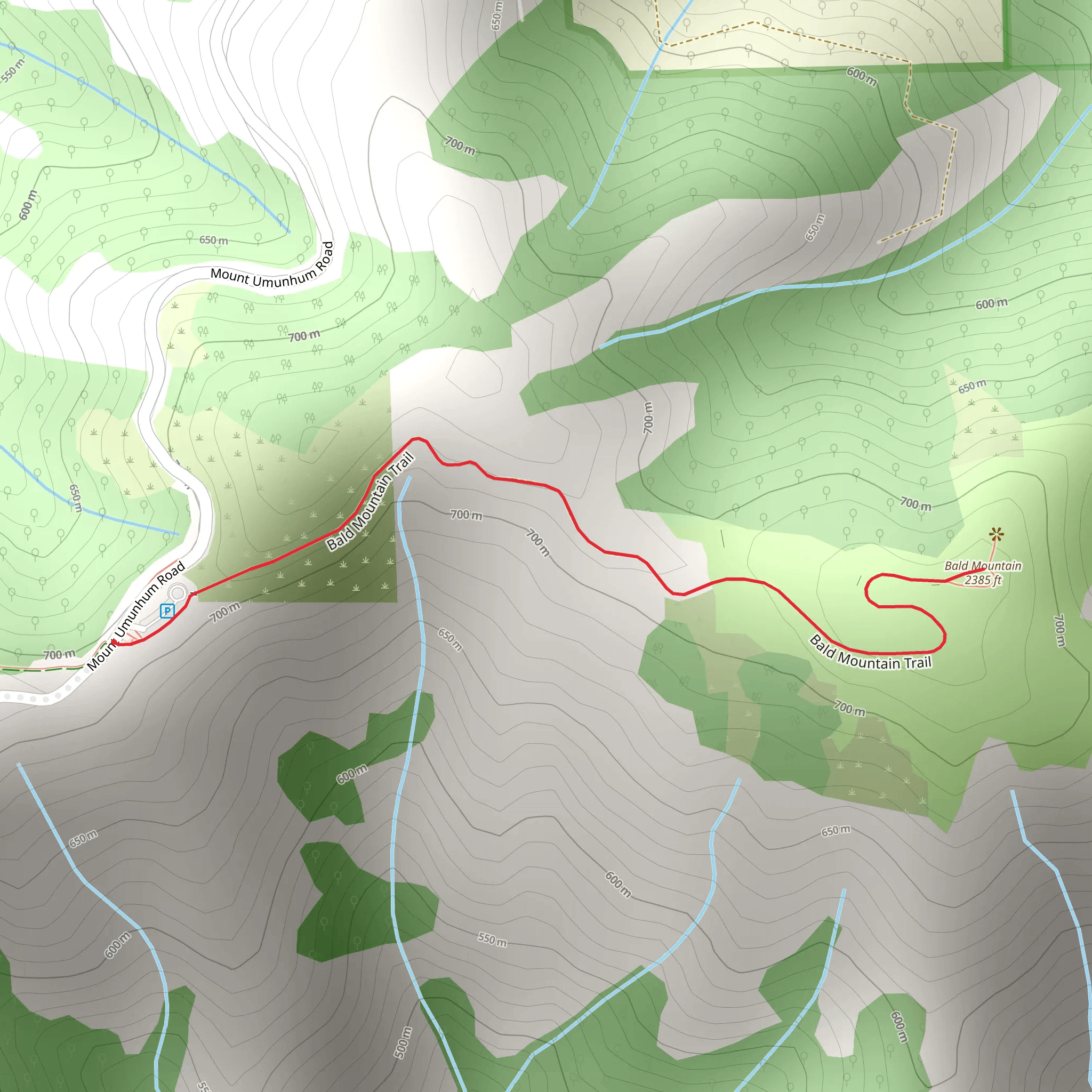 Bald Mountain Trail mobile static map