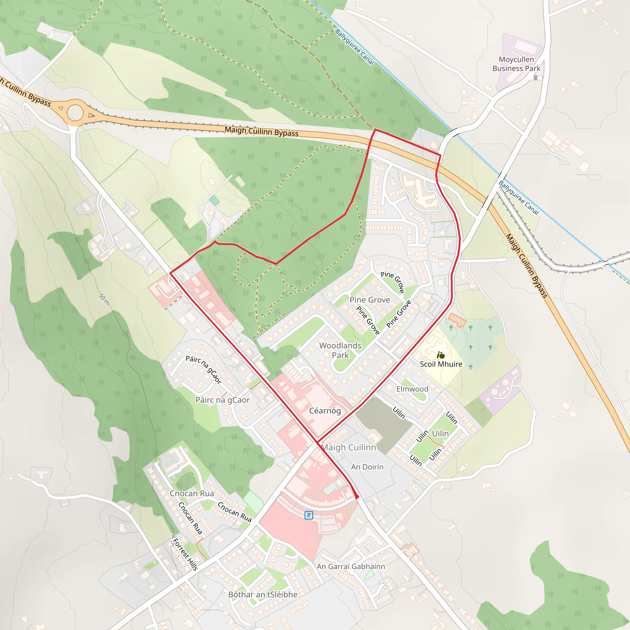 Moycullen - Maigh Cuilinn Heritage Trails - Killarainey Woods Walk mobile static map