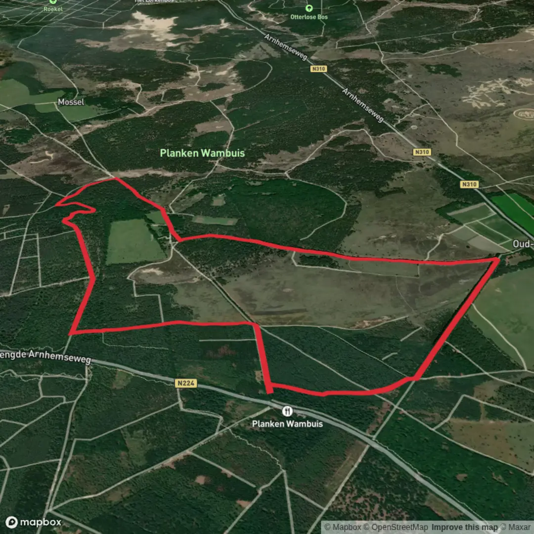 An image depicting the trail Nieuw Reemst and Oud Reemsterhei Loop and its surrounding area.