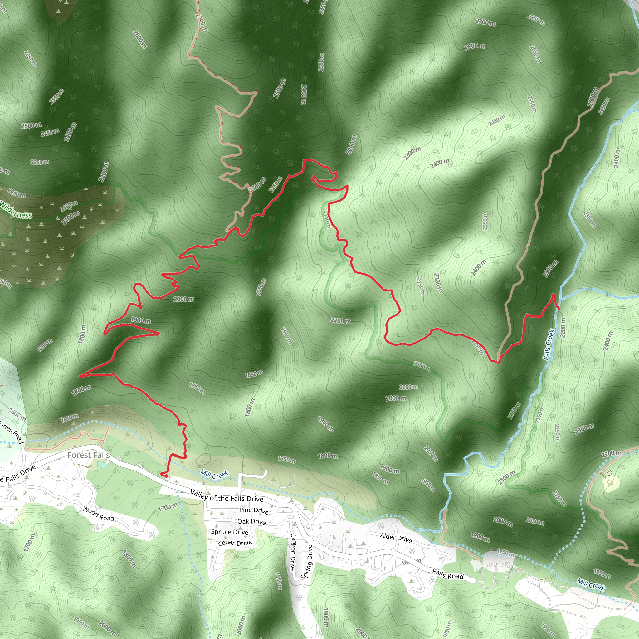 Dobbs Cabin Camp, Falls Creek and Momyer Creek Trail mobile static map