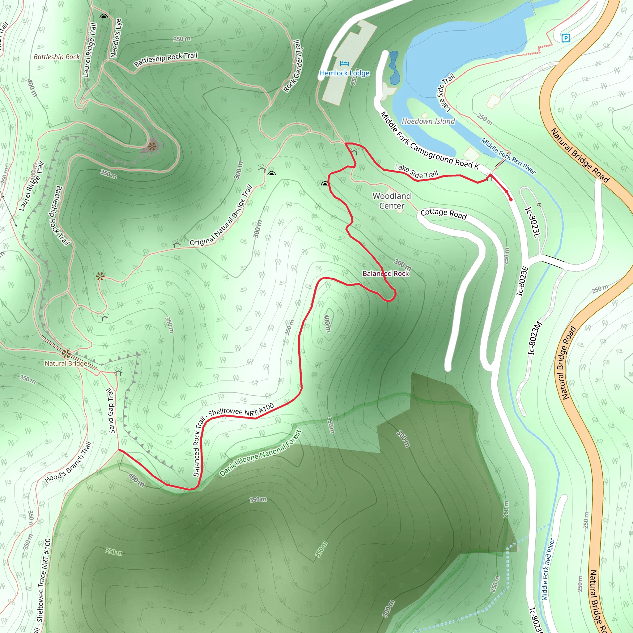Balanced Rock Trail - Shelltowee NRT mobile static map
