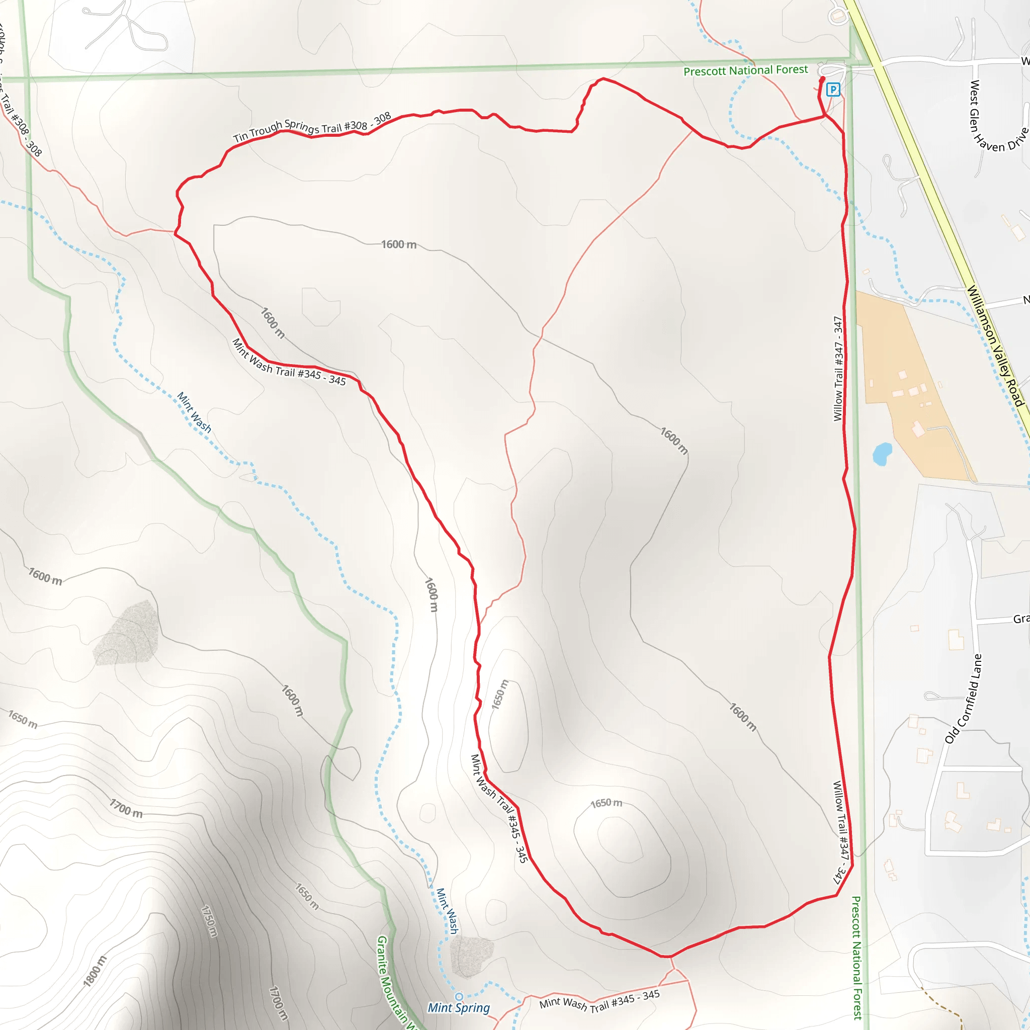 Williamson Valley Loop Trail mobile static map