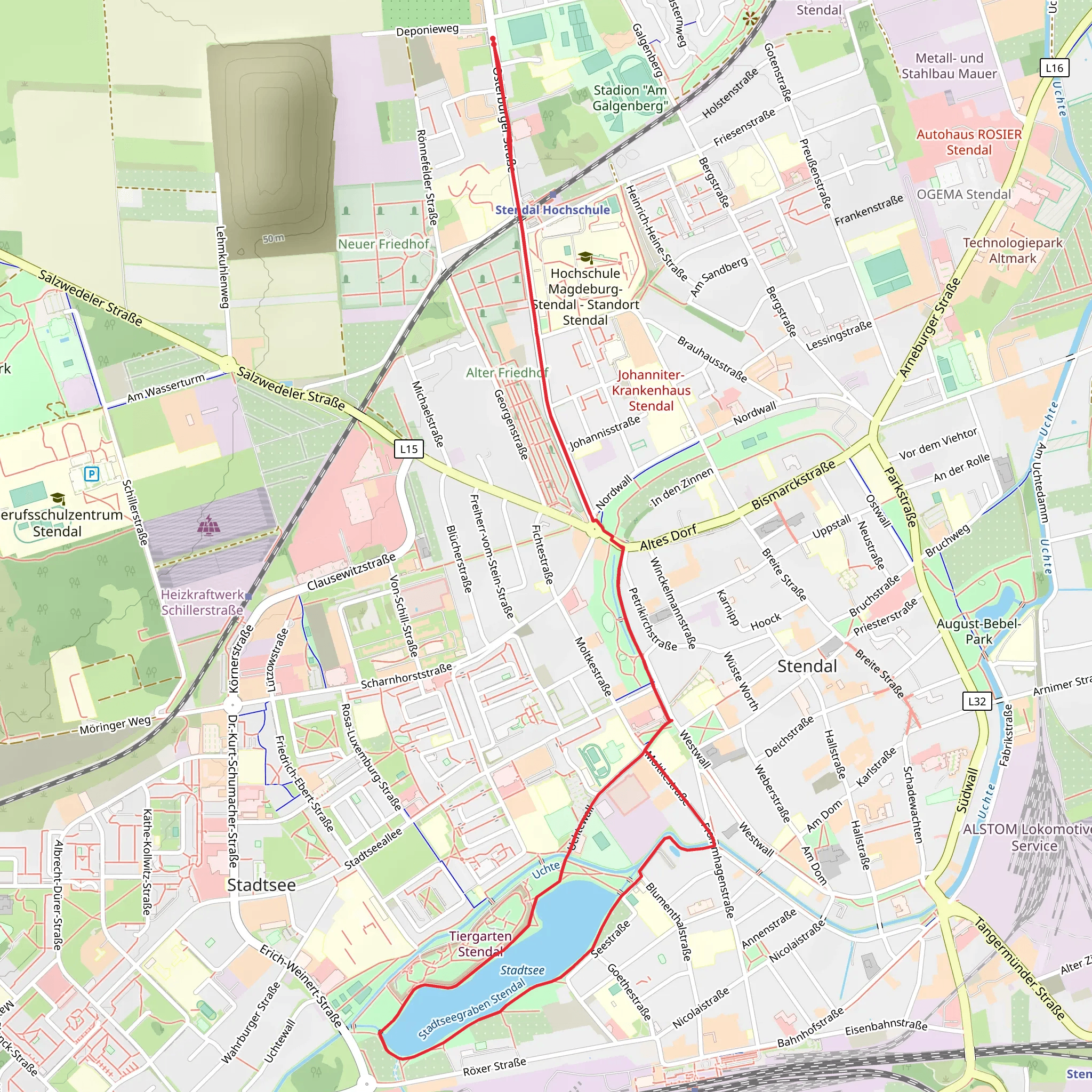 Stadtsee Loop mobile static map