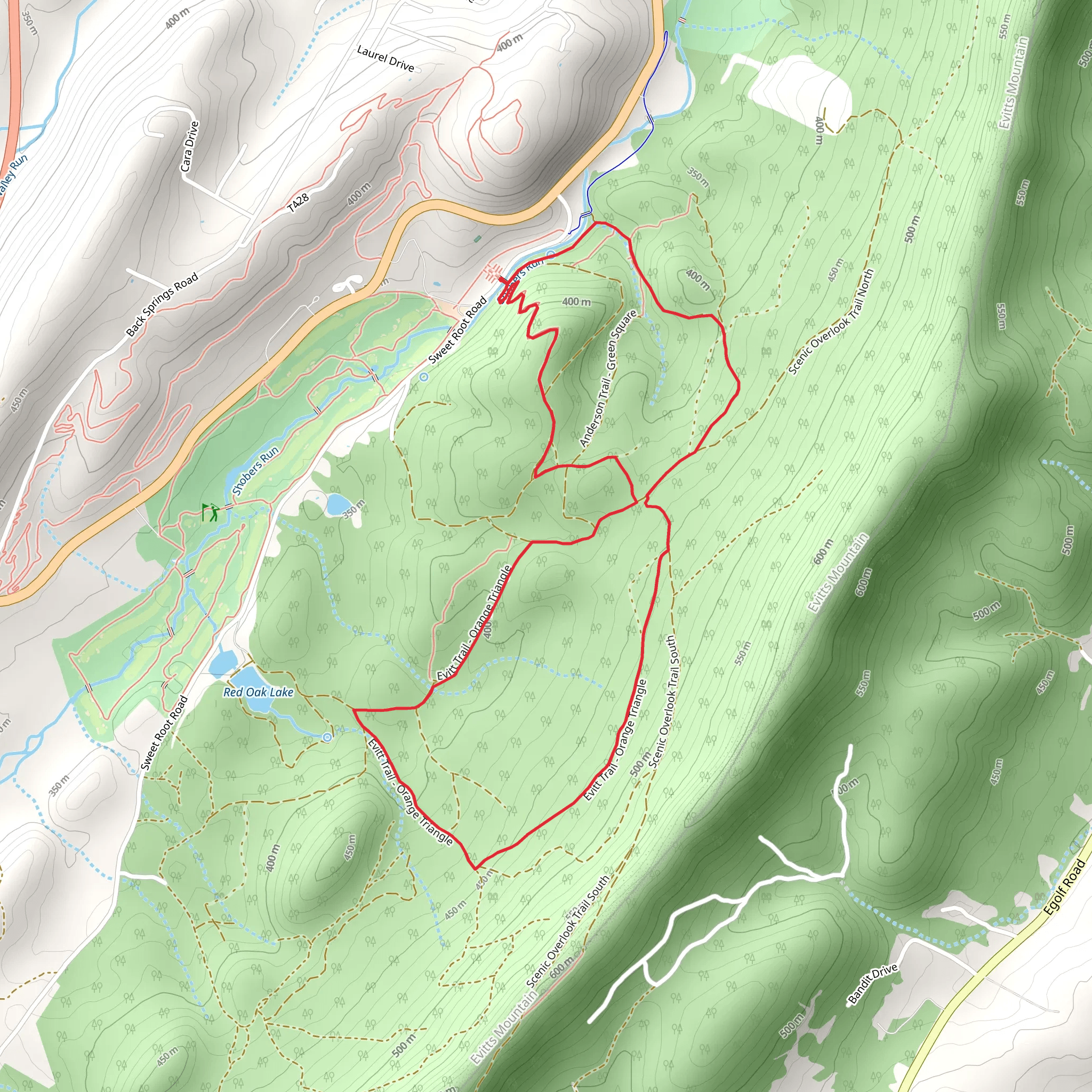 Evitt Trail - Orange Triangle Loop mobile static map
