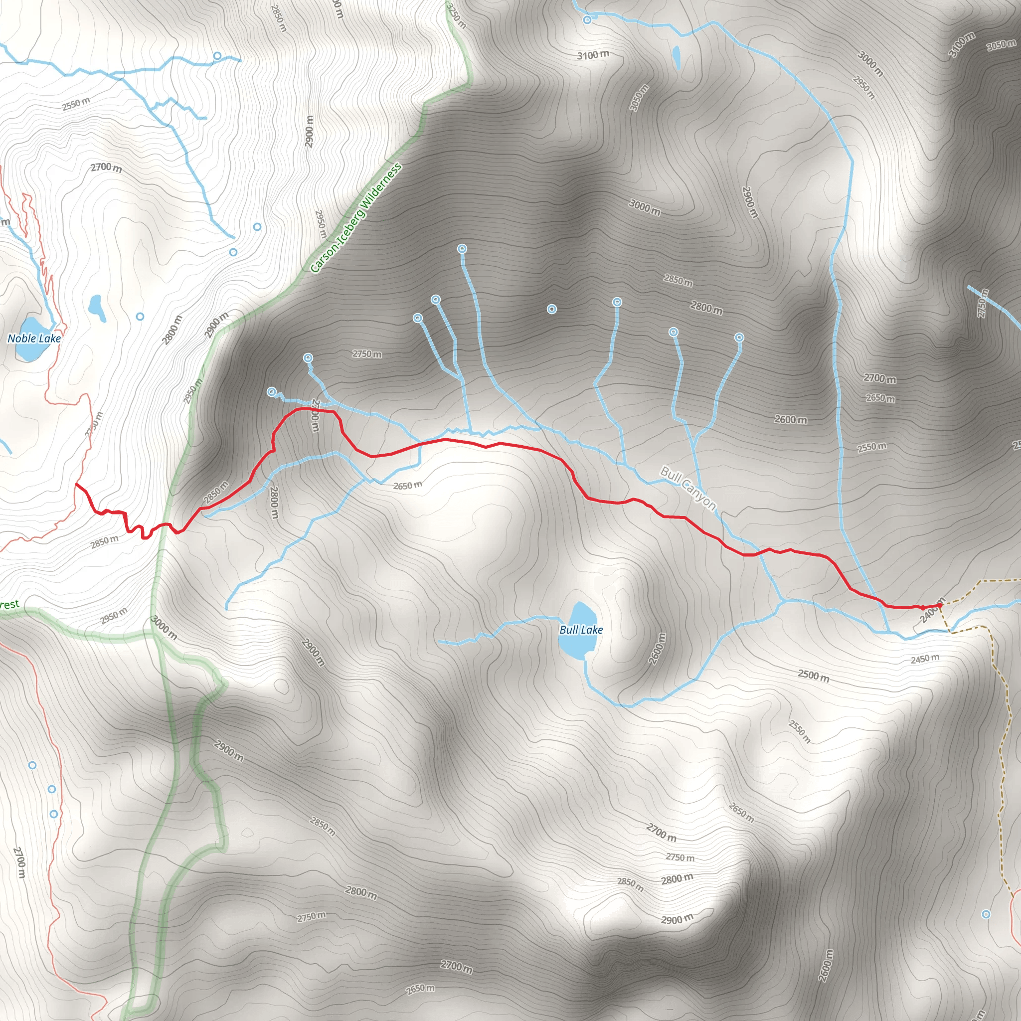 Bull Canyon Trail mobile static map