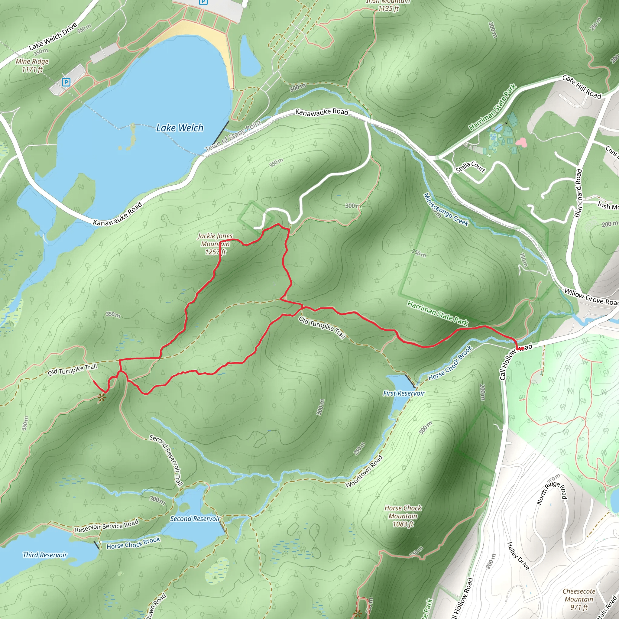 Big Hill and Jackie Jones Mountain via Long Path mobile static map