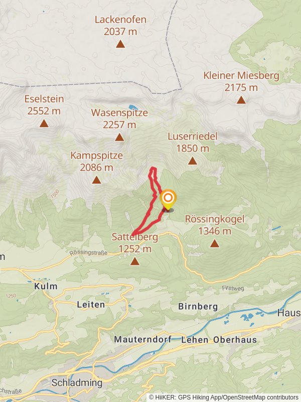 Silberkarklamm Wild Waters Trail mobile static map